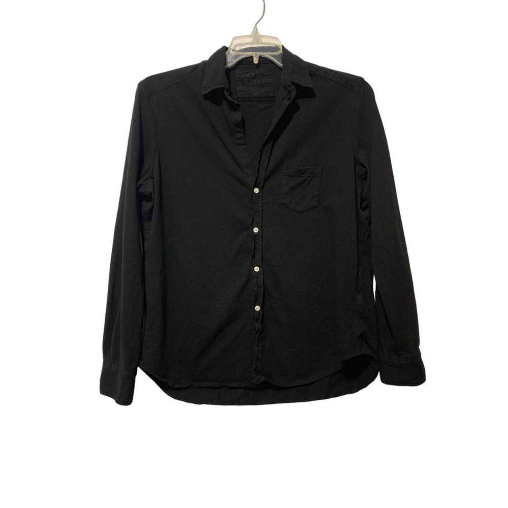 Frank & Eileen Linesman Black Button Down Shirt Women's Small